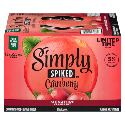 Simply Alcoholic Malt Beverage Signature Cranberry (ID required at pick-up) 12x355.0 ml, $0.54/100ml