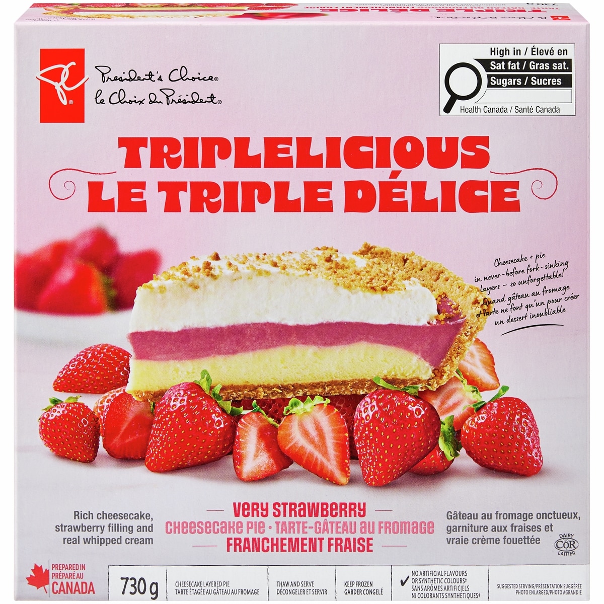 President's Choice Triplelicious Very Strawberry Cheesecake Pie