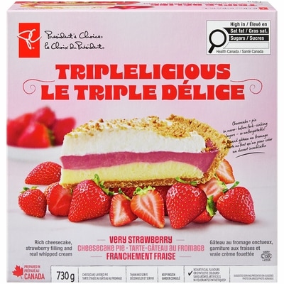 President's Choice Triplelicious Very Strawberry Cheesecake Pie 730 g, $1.92/100g