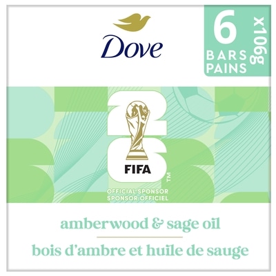 Dove Gel douche FIFA Bois D'ambre et Huile de Sauge 6x106.0 g, 1,89 $/100g