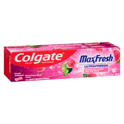 Anticavity Fluoride Toothpaste Watermelon Blast Flavour With Minty Breath Strips