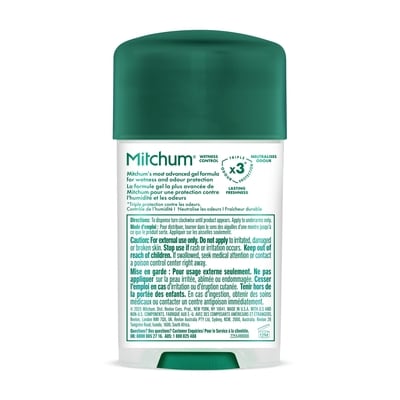 désodorisant et antisudorifique en gel clair efficacité clinique 48H, fraîcheur cool