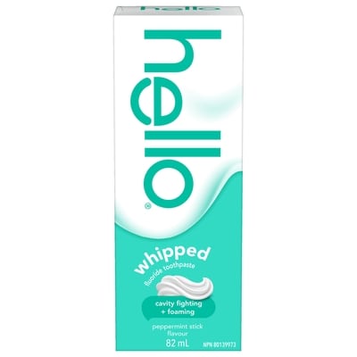 Hello Dentifrice au fluorure moussant, Bâtonnet de menthe poivrée 82 ml, 14,62 $/100ml