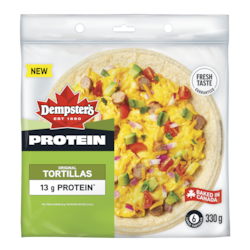 Dempster's Protein Orginal Tortilla 330 g, $1.82/100g