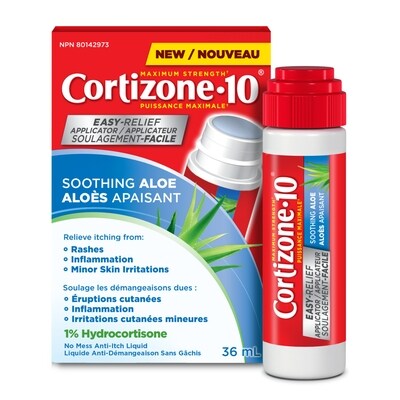 Cortizone-10 Soothing Aloe Easy-Relief No Mess Applicator 1% Hydrocortisone Liquid 36 ml, $44.42/100ml