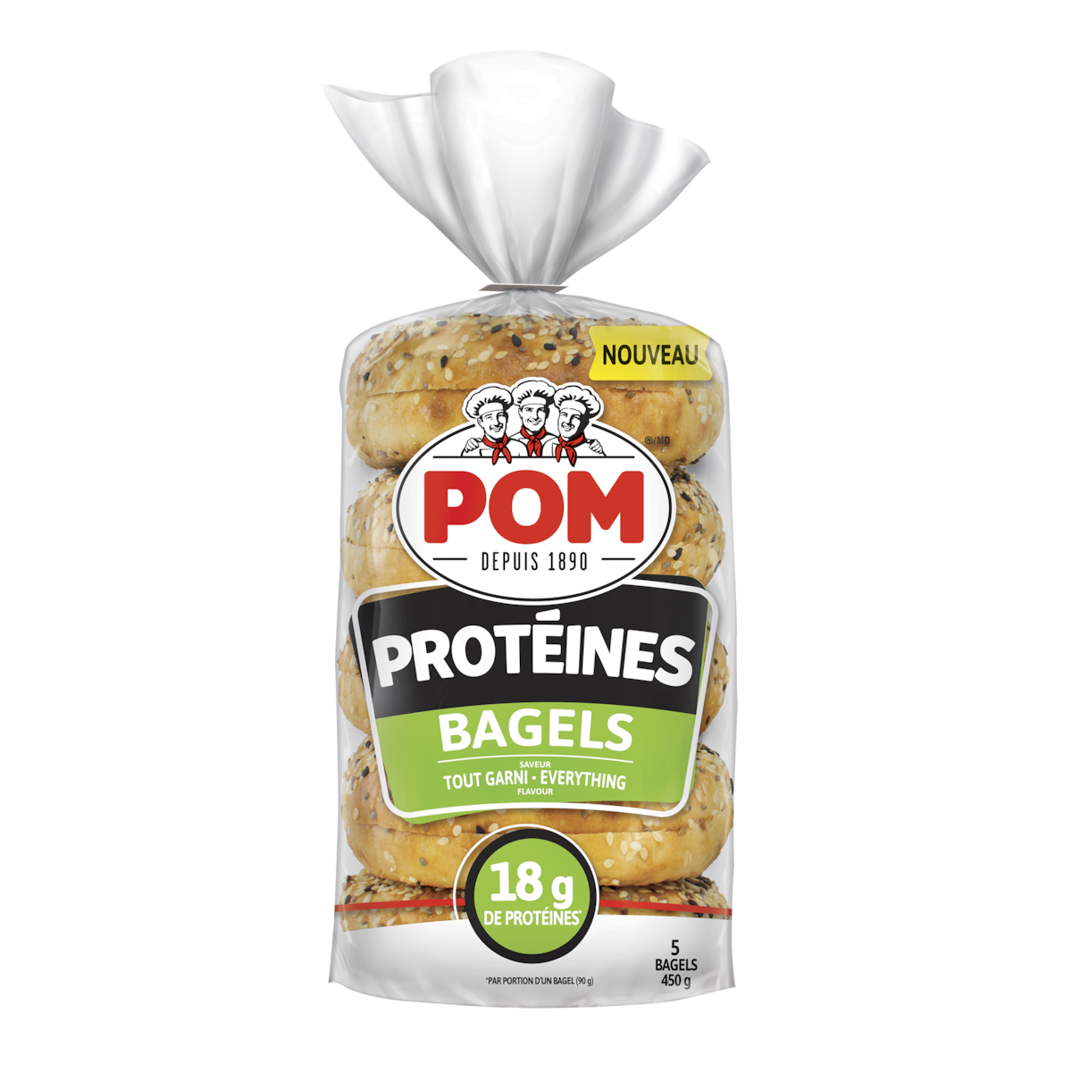 Bagel protéiné Tout garni