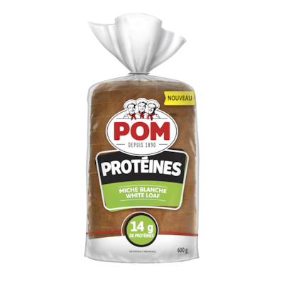 POM Protein White Loaf 600 g, $0.97/100g