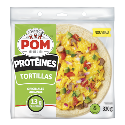 POM Protein Orginal Tortilla 330 g, $2.18/100g