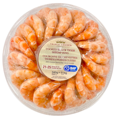 null Cooked Black Tiger Shrimp Ring with Cocktail Sauce 454 g, $4.84/100g