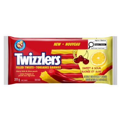 Twizzlers Candy Sweet & Sour Cherry Kick & Citrus Punch 311 g, $1.44/100g