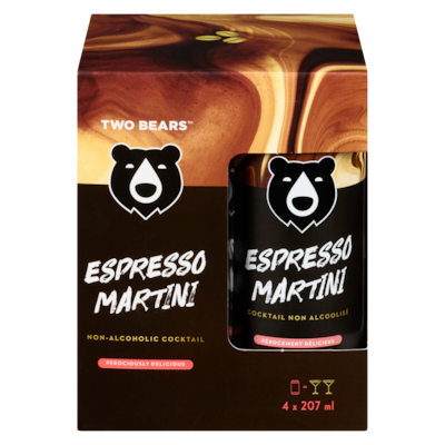 Two Bears Non-Alcoholic Espresso Martini Cocktail, 4-Pack 4x207.0 ml, $1.93/100ml