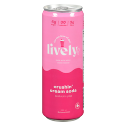 LIVELY Prebiotic Pop Crushin' Cream Soda 355 ml, $1.12/100ml