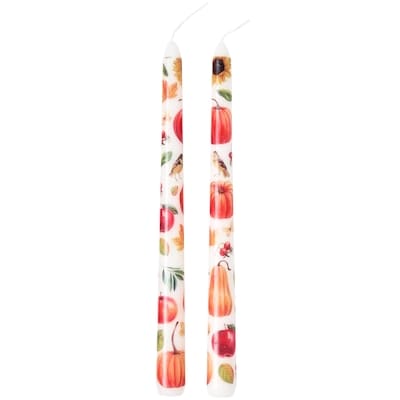 Lot de 2 bougies coniques des Récoltes de 8 po – citrouille