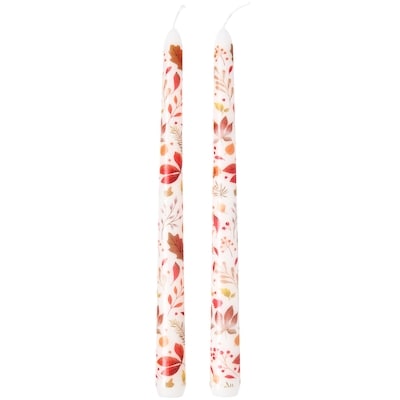 Lot de 2 bougies coniques des Récoltes de 8 po – feuilles