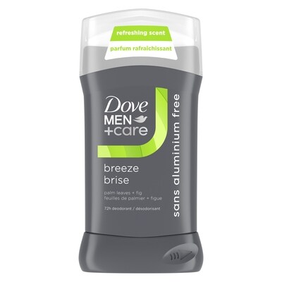 Dove Déodorant en bâton sans aluminium pour hommes, brise 85 g, 9,99 $/100g