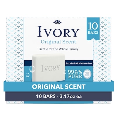 Ivory Gentle Bar Soap, Original Scent (10 count) 900 g, $1.02/100g