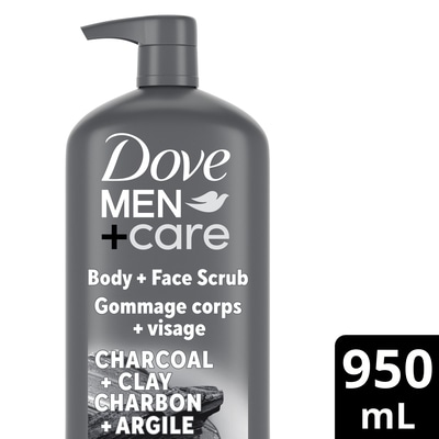 Dove Body + Face Scrub Charcoal + Clay 950 ml, $1.68/100ml
