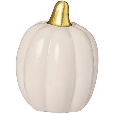 Life at Home Citrouille décorative en céramique 2,80 po – blanc 1 ea, 2,50 $/1ch
