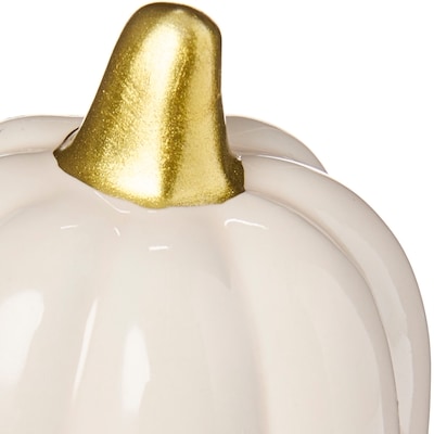 Citrouille décorative en céramique 2,80 po – blanc