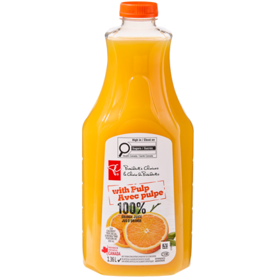 le Choix du Président Jus d'orange avec pulpe 1.36 l, 0,33 $/100ml
