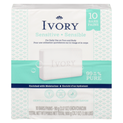 Ivoire Savon en pain sensibles 900 g, 0,78 $/100g