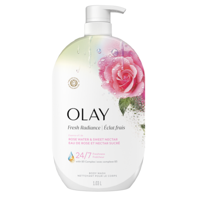 Olay Fresh Radiance Body Wash with Essence of Rose Water and Sweet Nectar, Vitamin B3 and Antioxident Blend 1035 ml, $1.54/100ml