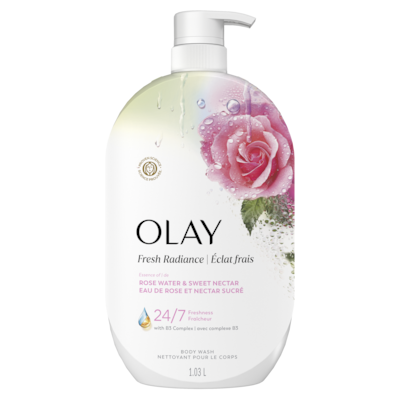 Olay Nettoyant pour le corps Éclat frais avec essence d’eau de rose et de nectar sucré et mélange de vitamine B3 et d’antioxydants 1035 ml, 1,31 $/100ml