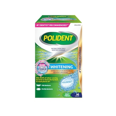 Polident Blanchissant, comprimés 96 ea, 0,12 $/1ch
