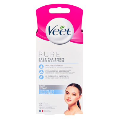 Veet Cold Wax Strips Face Sensitive Skin 20 ea, $0.45/1ea