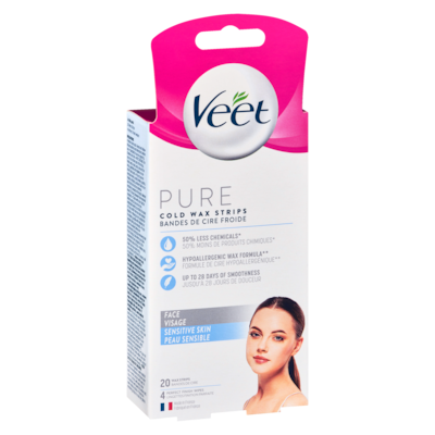 Bandes de cire froide visage peau sensible