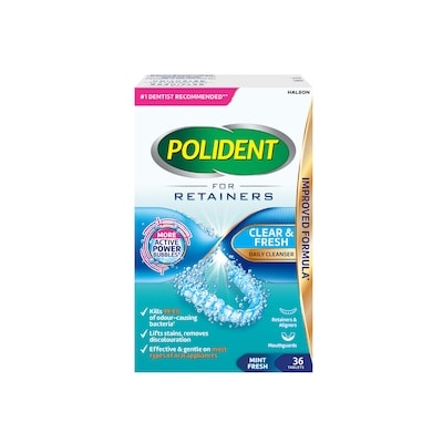Polident Nettoyant quotidien Pour appareils de rétention, Net et frais 36 ea, 0,22 $/1ch