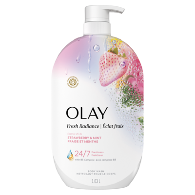 Olay Fresh Radiance Body Wash with Essence of Strawberry and Mint, Vitamin B3 and Antioxident Blend 1035 ml, $1.54/100ml