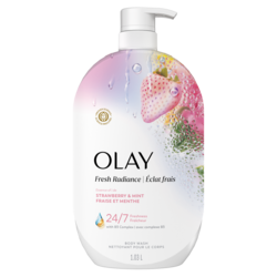 Olay Nettoyant pour le corps Éclat frais avec essence de fraise et de menthe et mélange de vitamine B3 et d’antioxydants 1035 ml, 1,50 $/100ml