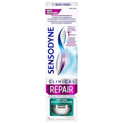 Sensodyne Clinical Repair Mint Toothpaste For Sensitive Teeth, Deep Clean 75 ml, $13.32/100ml