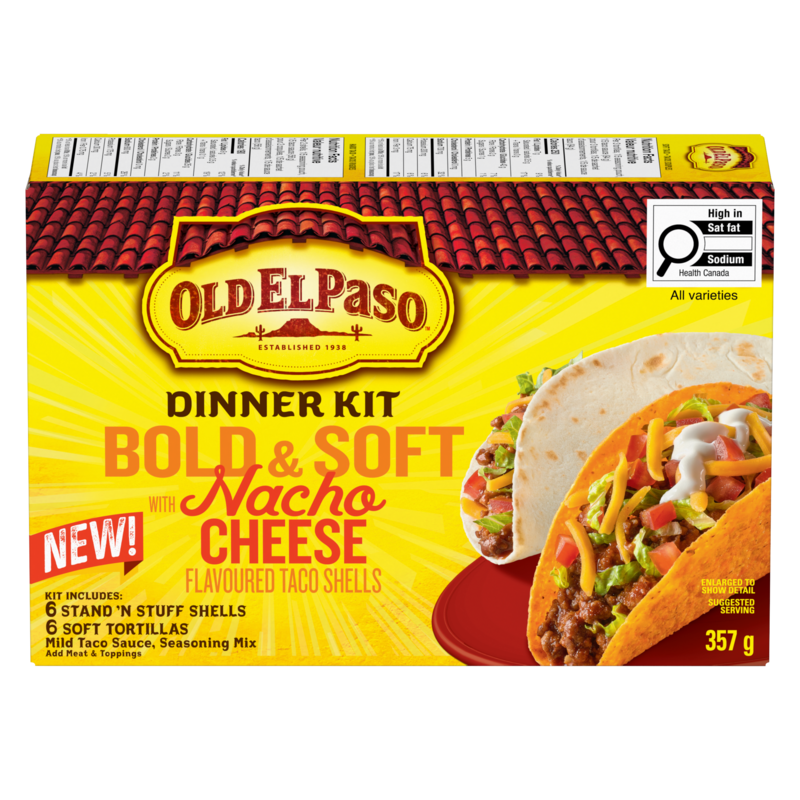 Dinner Kit Bold And Soft With Nacho Cheese Flavoured Taco Shells