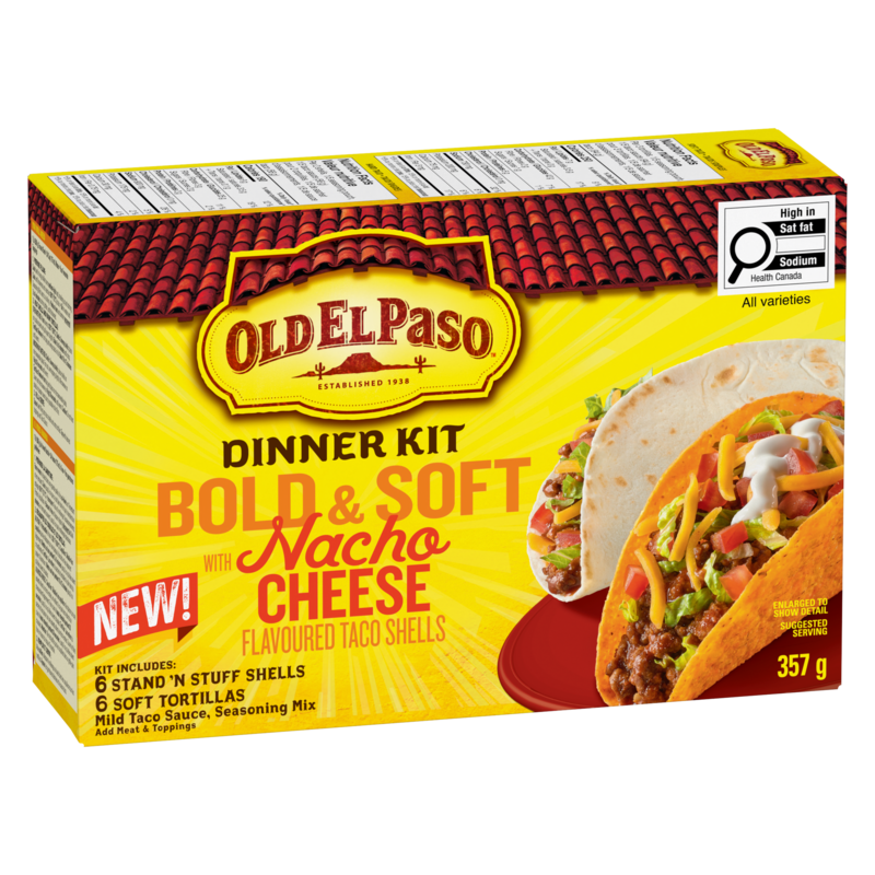 Dinner Kit Bold And Soft With Nacho Cheese Flavoured Taco Shells