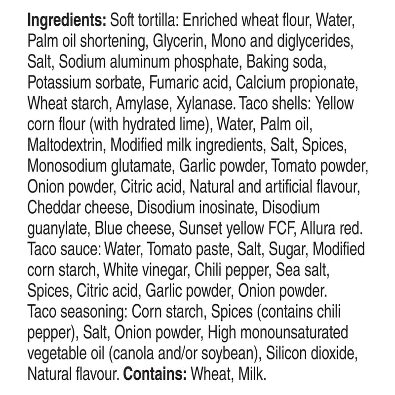 Bold and Soft Nacho Cheese Taco Dinner Kit