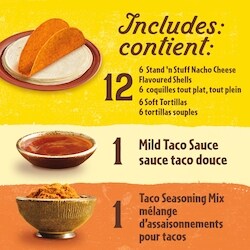 Old El Paso Bold and Soft Nacho Cheese Taco Dinner Kit - 357 g