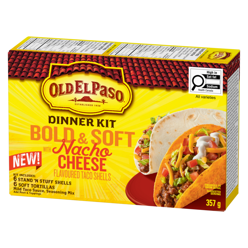 Dinner Kit Bold And Soft With Nacho Cheese Flavoured Taco Shells