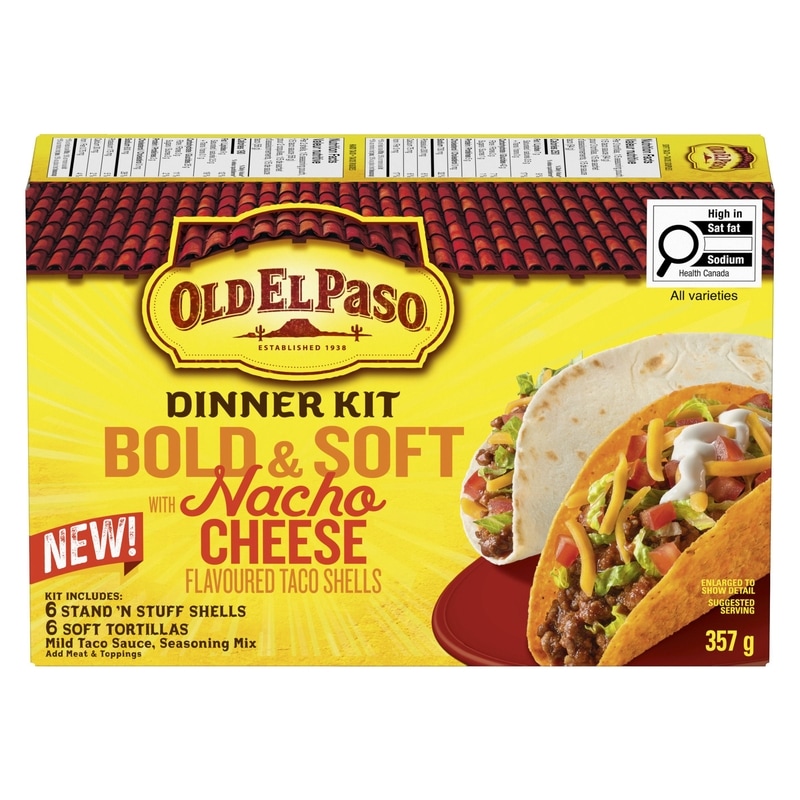 Bold and Soft Nacho Cheese Taco Dinner Kit