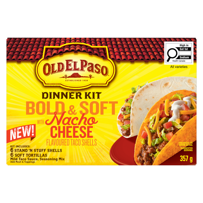 Dinner Kit Bold And Soft With Nacho Cheese Flavoured Taco Shells