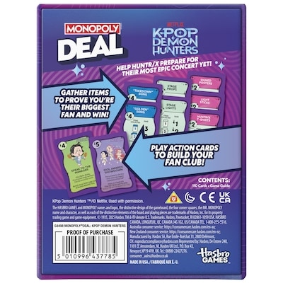 Monopoly Deal: KPop Demon Hunters Card Game (English)