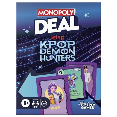 Hasbro Monopoly Deal : KPop Demon Hunters, jeu de cartes (Anglais) 1 ea, 21,99 $/1ch
