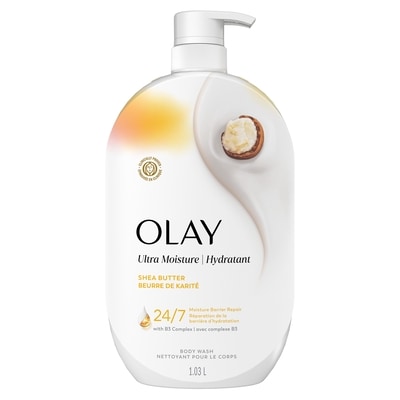 Olay Ultra Moisture Body Wash with Shea Butter, Vitamin B3 and Hyaluronic Blend 1.035 l, $1.64/100ml