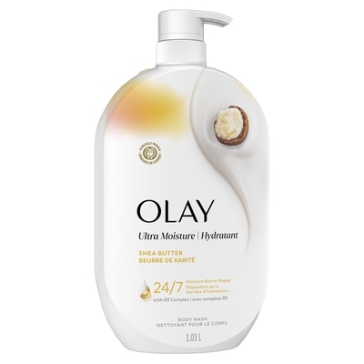 Olay Ultra Moisture Body Wash with Shea Butter, Vitamin B3 and Hyaluronic Blend 1.035 l, $1.64/100ml