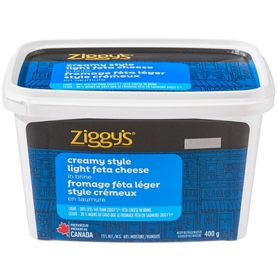 Ziggy’s Fromage féta léger style crémeux en saumure 400 g, 2,75 $/100g