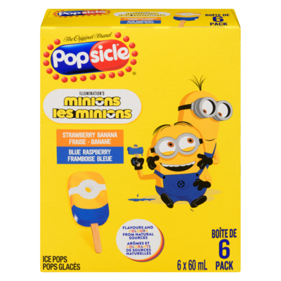 Popsicle Ice Pops Strawberry Banana Blue Raspberry 6x60.0 ml, $3.33/100ml