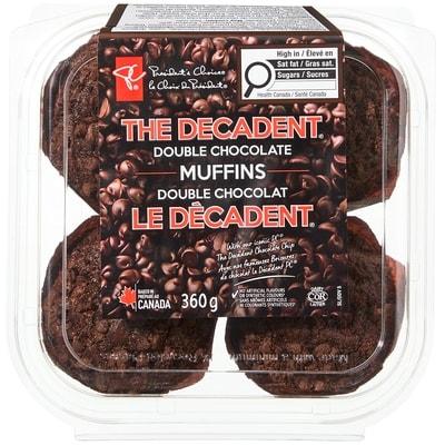 le Choix du Président Muffins double chocolat le Décadent® 360 g, 1,67 $/100g