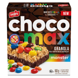 Leclerc Half-Coated Chewy Bars Granola Half-Coated With Chocolate Monster 160 g, $1.88/100g