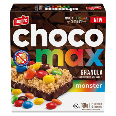 Leclerc Half-Coated Chewy Bars Granola Half-Coated With Chocolate Monster 160 g, $1.88/100g